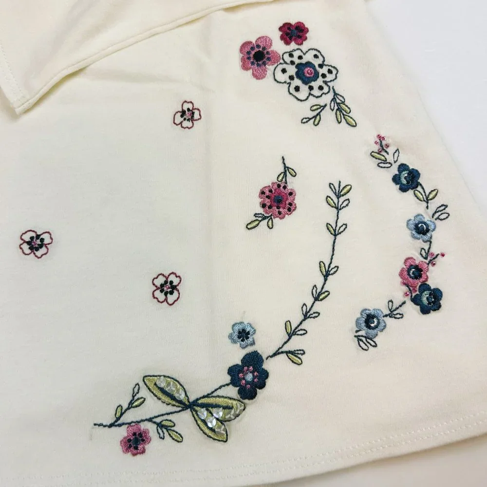 NWOT Gymboree Girl Floral Knit Pant & Embroidered Flower A-Line Top Size 7